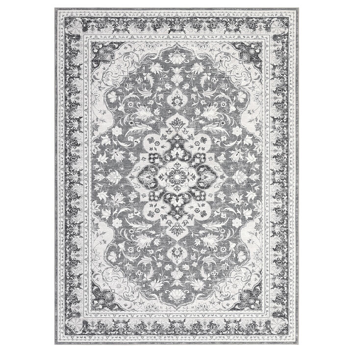 Vintage Area Rugs for Living Room,Soft Distressed Bedroom Carpet, Non-Slip Low Pile,Machine Washable