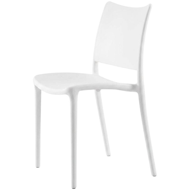 Stackable Plastic Dining Chair for Kitchen and Dining Room Table Sets, White image number 1