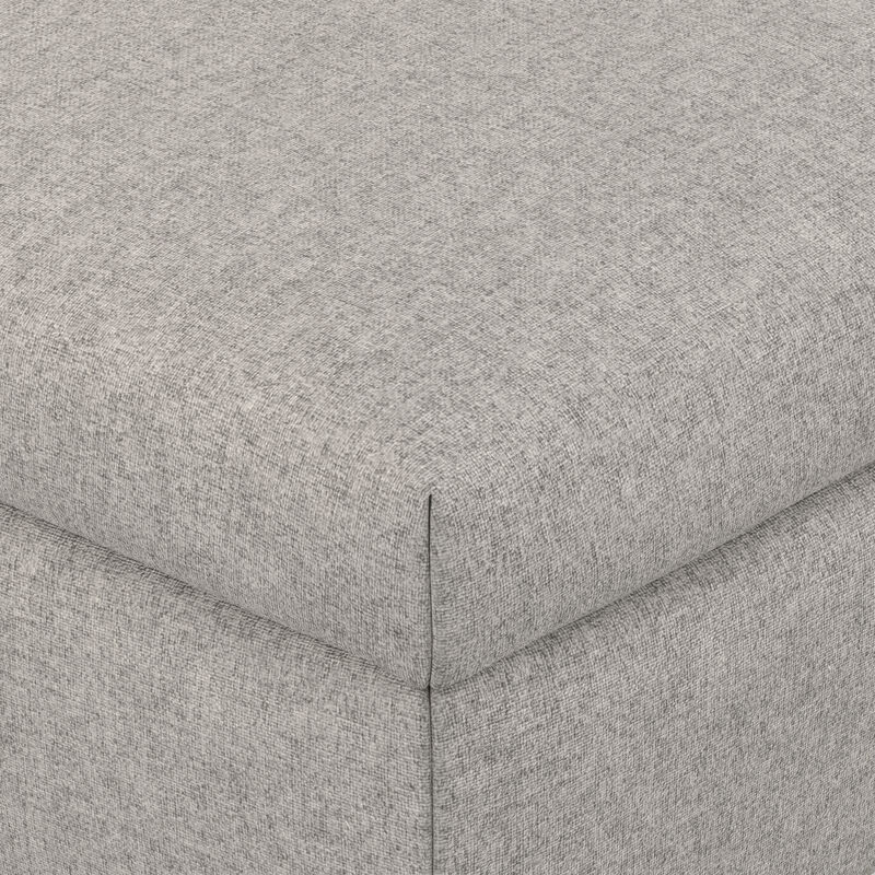Rebecca 48 inch Wide Mid Century Modern Rectangle Large Coffee Table&nbsp;Storage Ottoman with Lift up Lid in Cloud Grey Polyester , Assembled image number 7