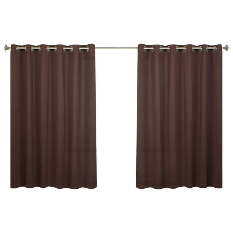 Modern Solid Blackout Curtain Panels Set of 2 Room Darkening Drapes image number 0