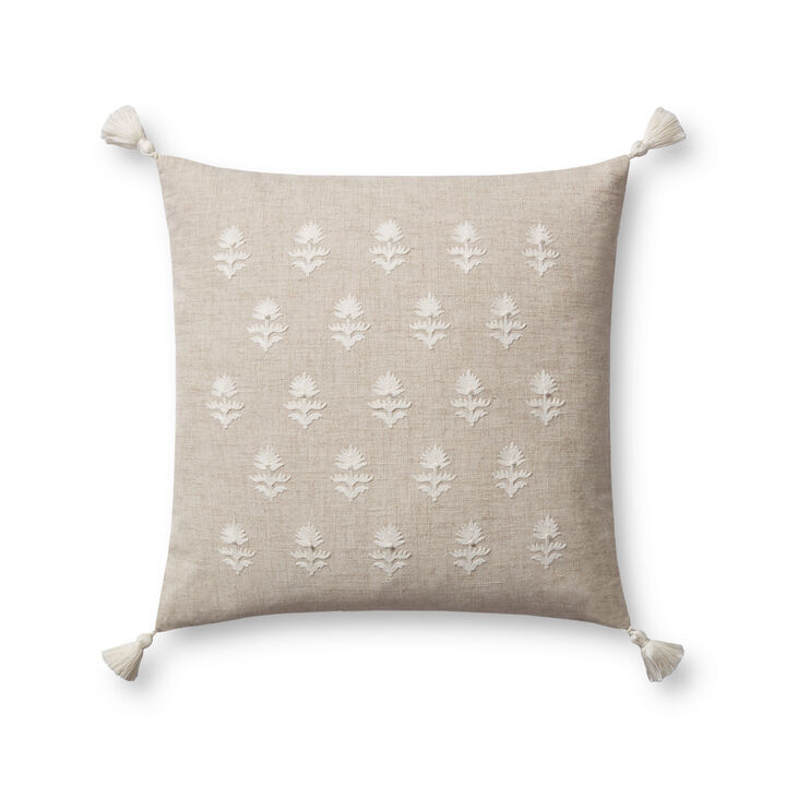 Addison PMH0051 Natural/Ivory 18''x18'' Down Pillow by Magnolia Home by Joanna Gaines x Loloi, Set of Two