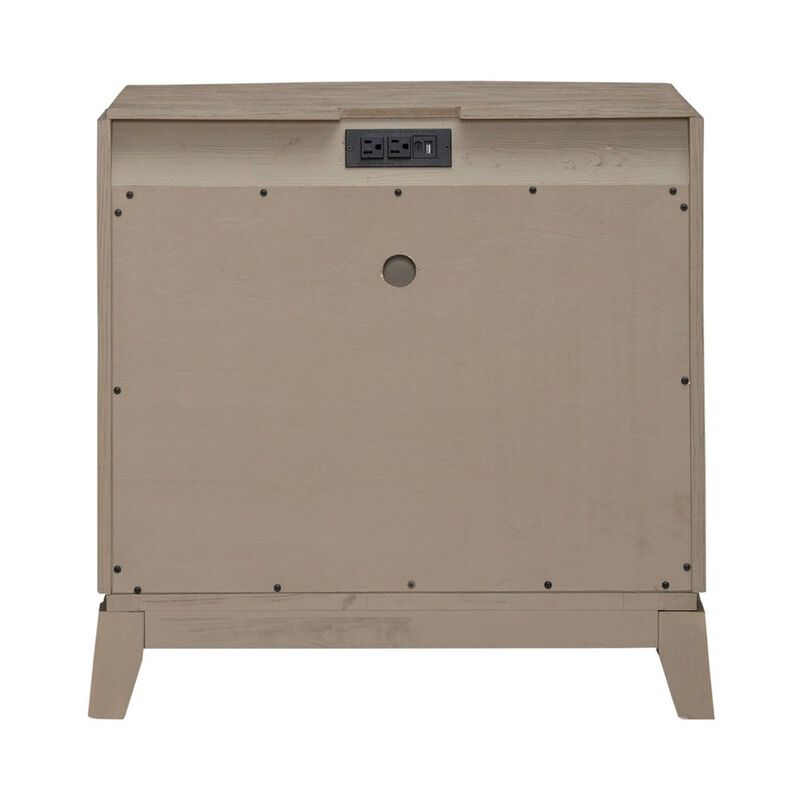 Liberty Furniture Bedroom Nightstand with Charging Station AC, USB-A, USB-C - Burnished Beige Oak image number 3