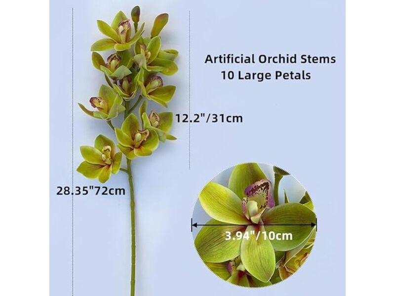 Green Artificial Greenery Stems Home Decor 28 4 Inch Phalaenopsis image number 2