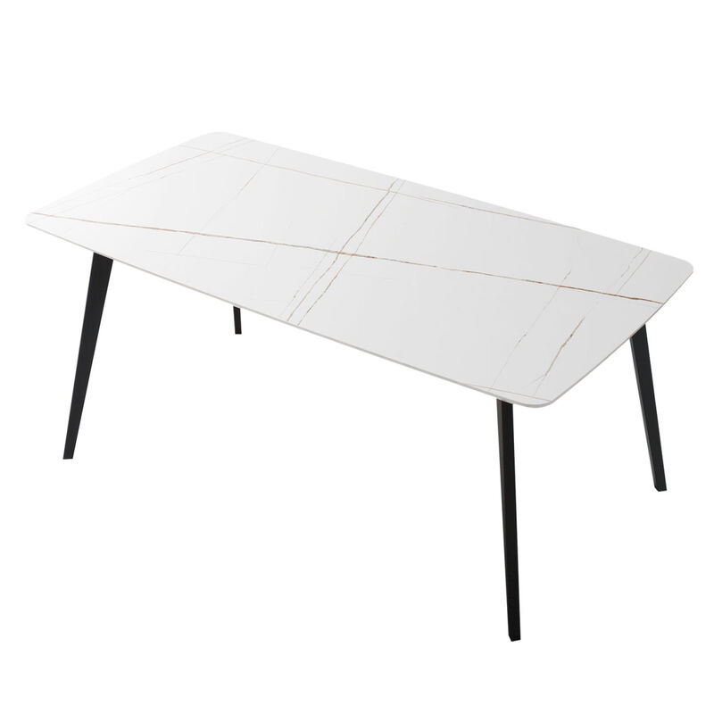 Streamdale Porcelain Dining Table White 70"