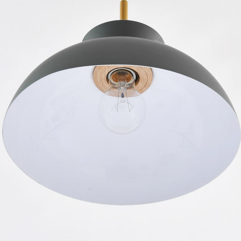 11" Modern Black Dome Pendant Light with Adjustable Cord for Bedroom, Kitchen Island or Living Room image number 8