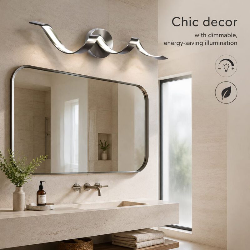 ELEMENT ACE Dimmable Spiral Design LED Bathroom Vanity Light Wall Mount Fixture for Bathrooms, Hallways, and Living Spaces image number 4
