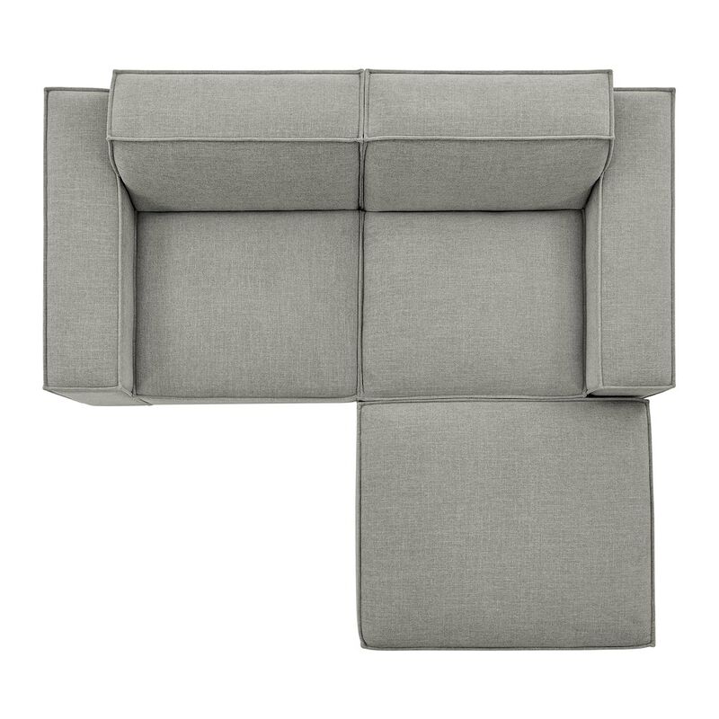 Restore 3-Piece Performance Fabric Upholstered Modular Loveseat with Ottoman image number 6