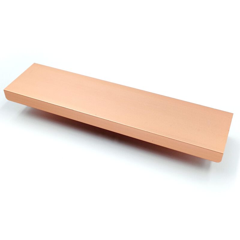 Jetland Cabinets Drawers Edge Pulls - 10-Pack, 5"" Overall Length, Brushed Rose Gold, Concealed Tab Pulls for Kitchen Garage Cab