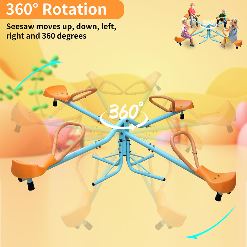 Nornap 4-Seat Rotatable Equipped Kids Seesaw Teeter Totter image number 6