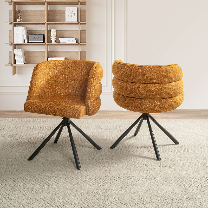 GOODSILO Modern Upholstered Swivel Chairs Set of Two with Thickened Cushions for Versatile Home Seating image number 1