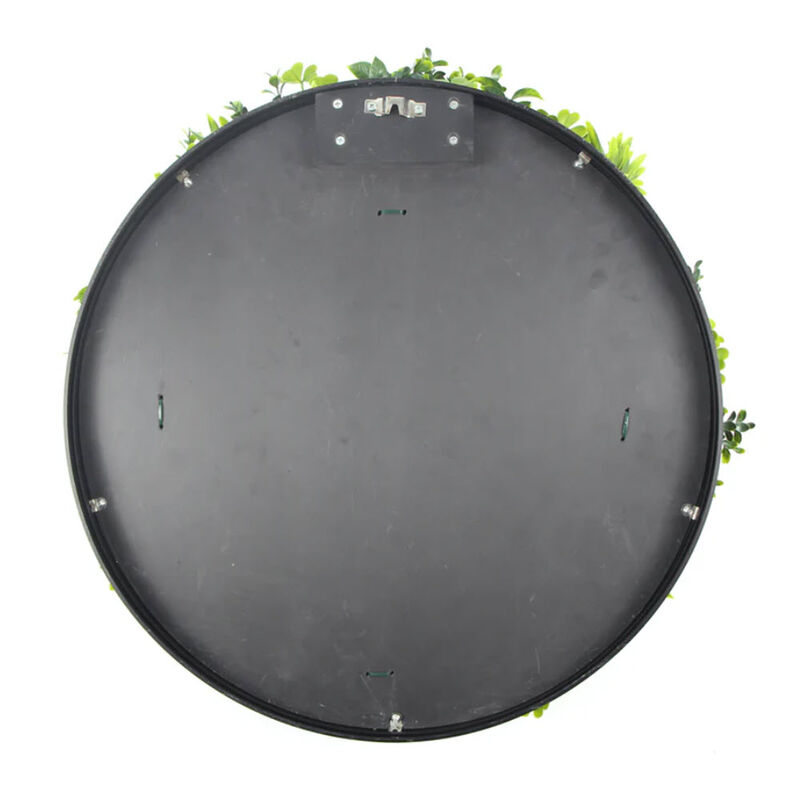 Luxury Artificial Green Wall Plant Wall Circle 30" Black Frame UV Resistant