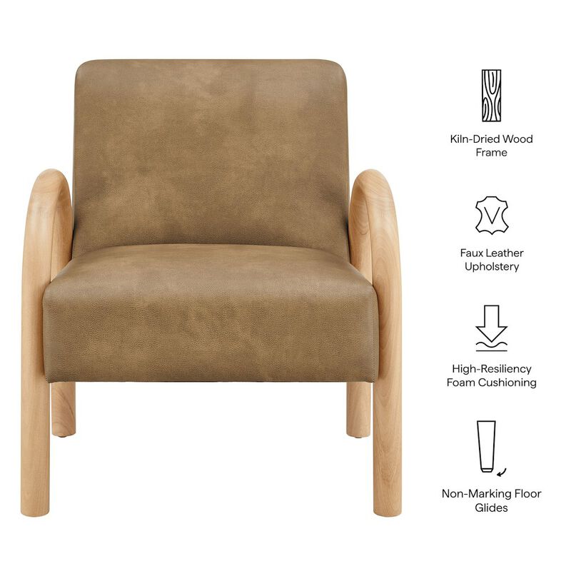 Lunet Faux Leather Upholstered Accent Chair image number 2