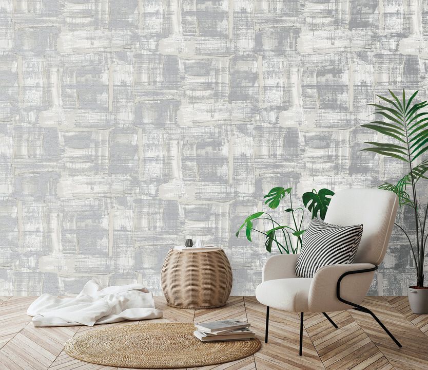 Lustre Abstract Silver Grey Wallpaper SM0604