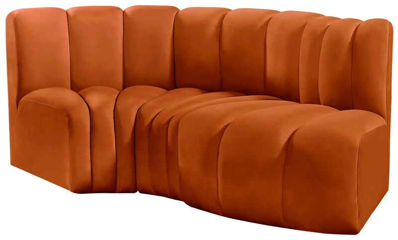 Meridian Furniture Arc Cognac Velvet Modular Sofa