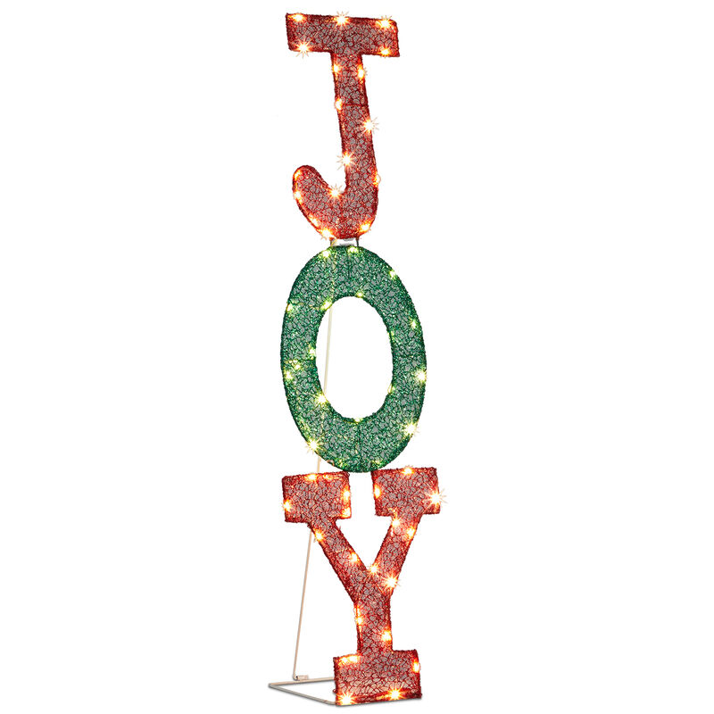 Pre-Lit JOY Letter Display with Warm White LED Lights for Outdoor Decor image number 3
