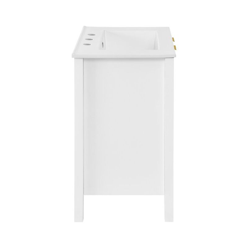 Bastille 24 in. White Bathroom Vanity with 3-Hole Ceramic Sink Top image number 7