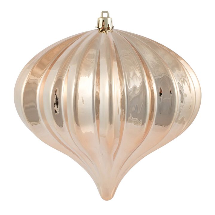 Vickerman 5.7" Cafe Latte Shiny Onion Christmas Ornament, UV Treated, Set of 3