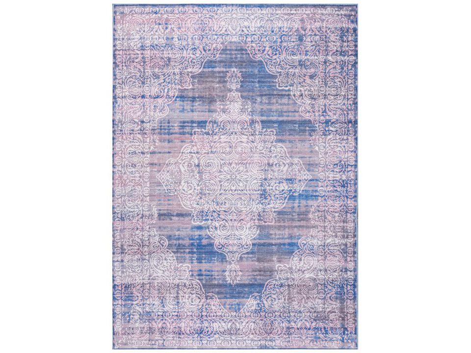 Regis Bohemian Medallion Machine-Washable Blue 3 ft. x 5 ft. Area Rug