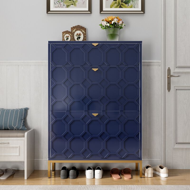 46.6 in. H x 31.5 in. W. MDF Shoe Storage Cabinet 24-Pair image number 1