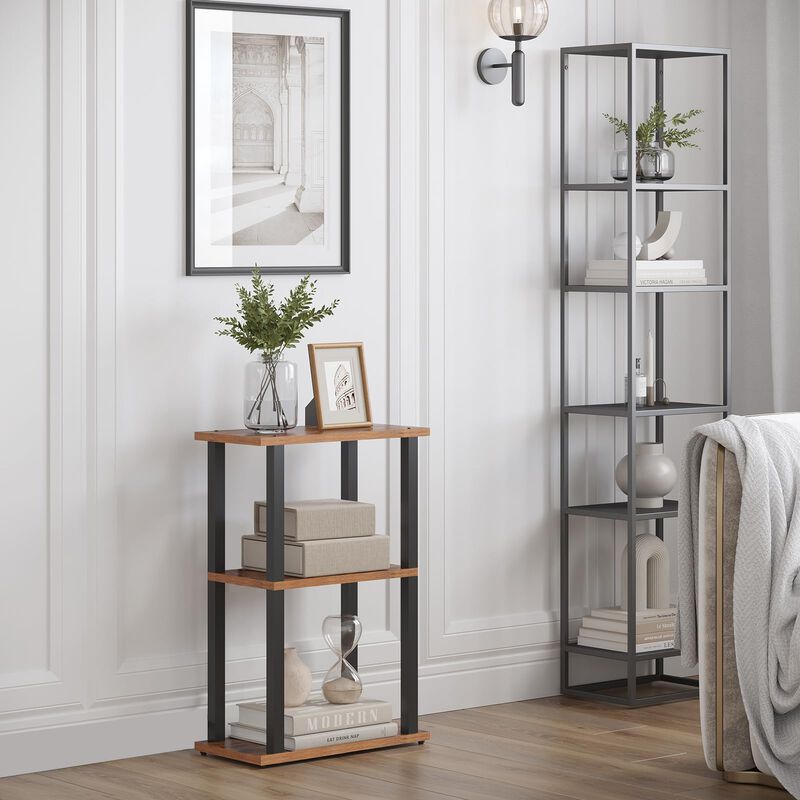 TUTOTAK Small Side Table, Narrow End Table, Bedside Table, Set of 2, Couch Side Table with Wheels for Living Room or Bedroom, Br