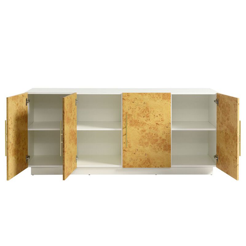 Abel 69 Inch Burl Wood Sideboard Buffet TV Stand image number 6