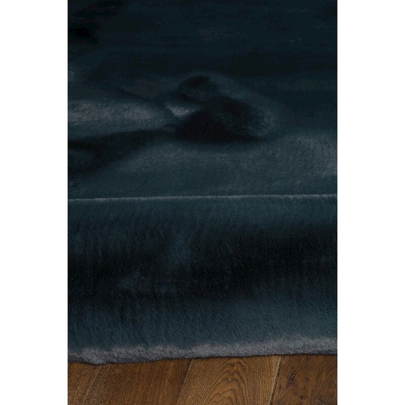 Linon Maven Faux Rabbit Charcoal, Rug