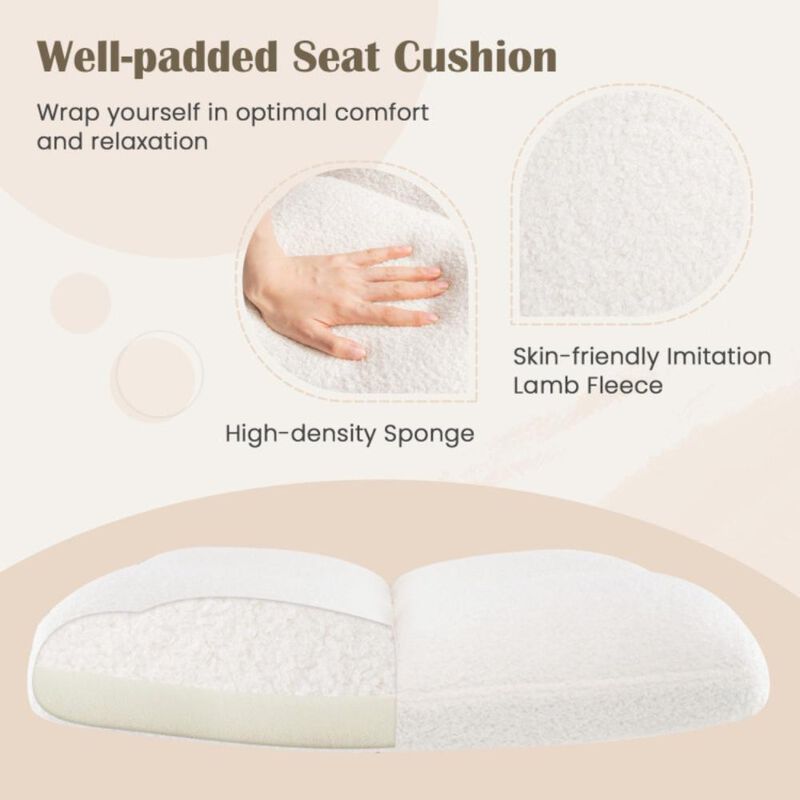 Hivvago Cross Legged Chair with Wheels with Padded Seat Adjustable Height for Bedroom Study