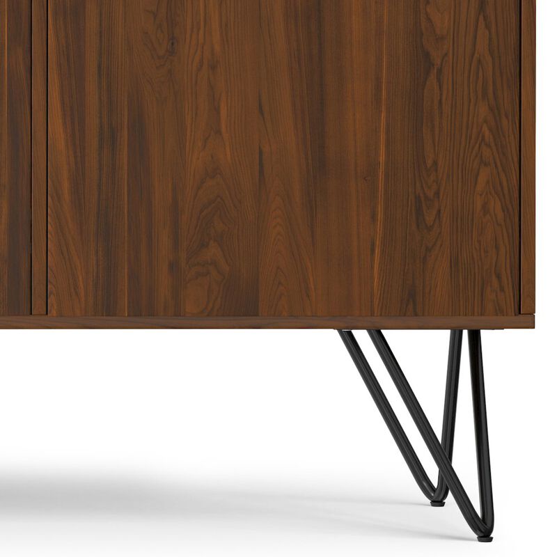 Simpli Home Hunter 3 Door Sideboard Buffet In Walnut Veneer