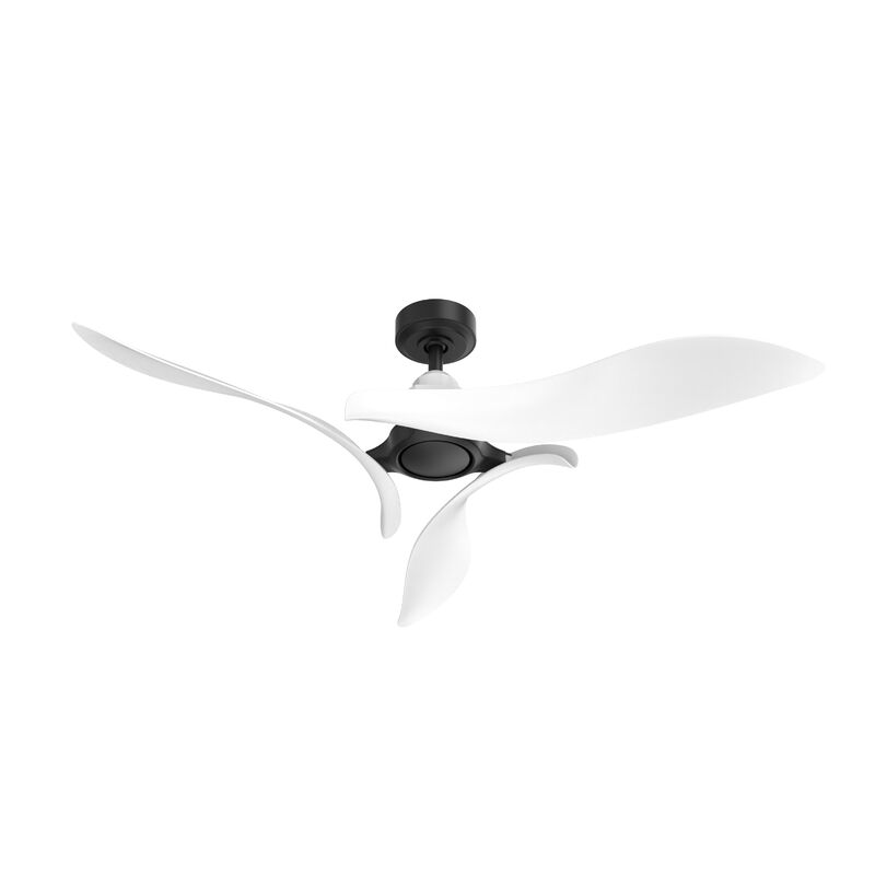 54 in. White Propeller Ceiling Fan with Remote without Light