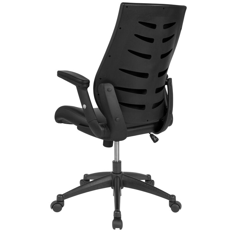 Waylon High Back LeatherSoft Executive Swivel Office Chair with Molded Foam Seat and Adjustable Arms