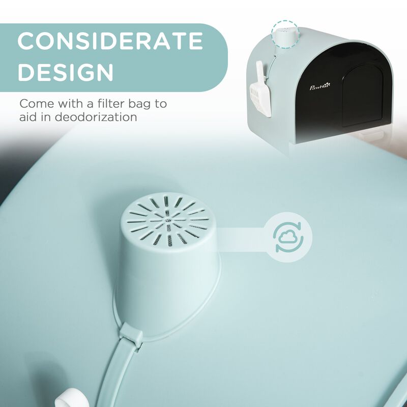 Green Cat Hygiene: Covered Litter Box with Tray & Scoop image number 5