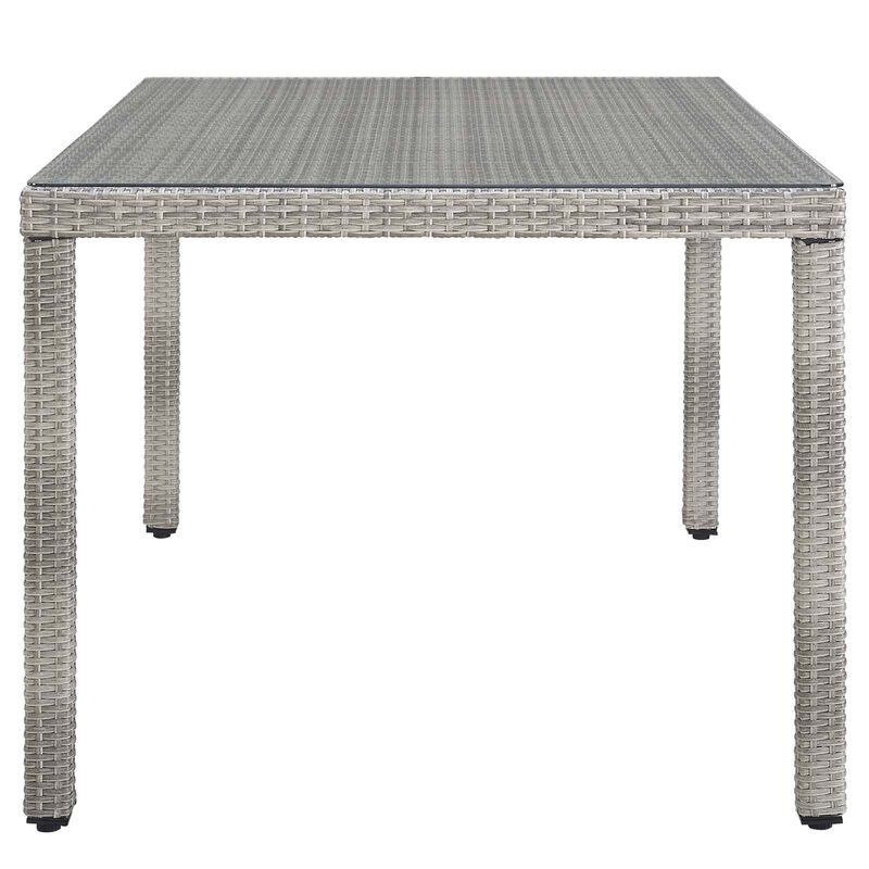 Modway - Aura 68" Outdoor Patio Wicker Rattan Dining Table Gray