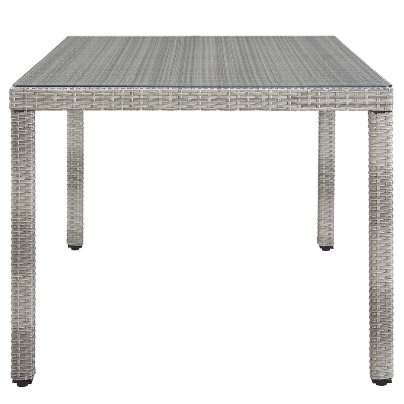 Modway - Aura 68" Outdoor Patio Wicker Rattan Dining Table Gray image number 4