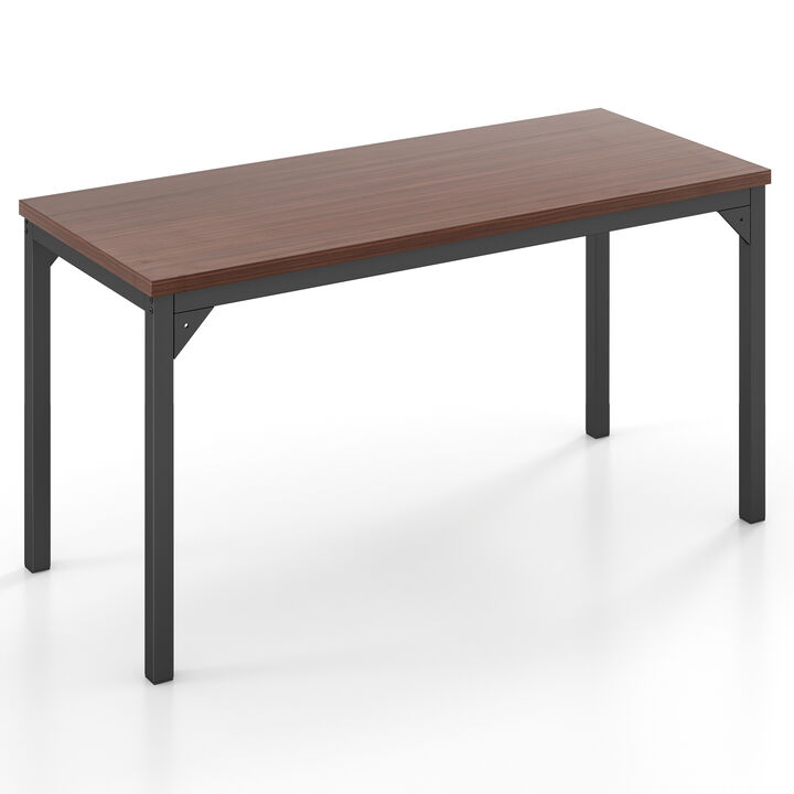 55 Inch Conference Table with Heavy-duty Metal Frame-Brown