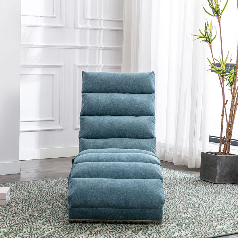 GOODSILO Modern Upholstered Chaise Lounge Chair with Vibration for Relaxation, Ergonomic Fixed Back Fabric Recliner Sofa for Living Room image number 4