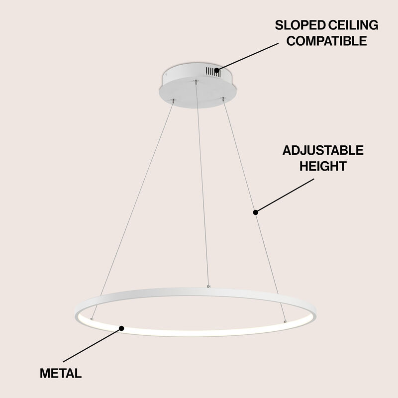 Brice Modern Contemporary Metal Round Dimmable Integrated LED Pendant
