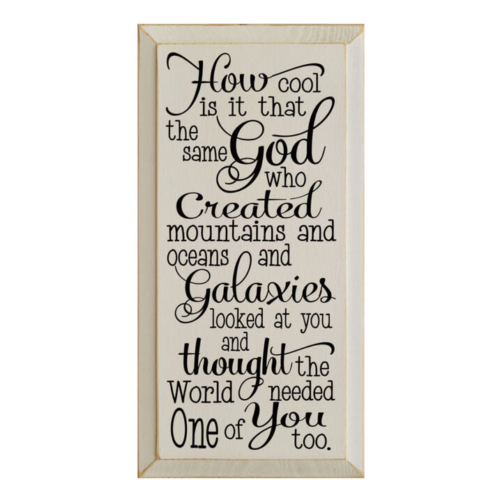 Faith Quote Wood Sign God Created Mountains Oceans and You Rustic Wall Plaque
