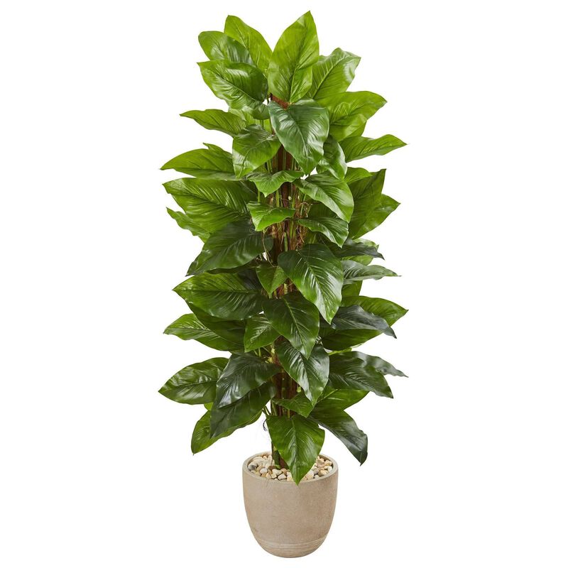 Nearly Natural 58-in Philodendron Artificial Plant in Planter (Real Touch)