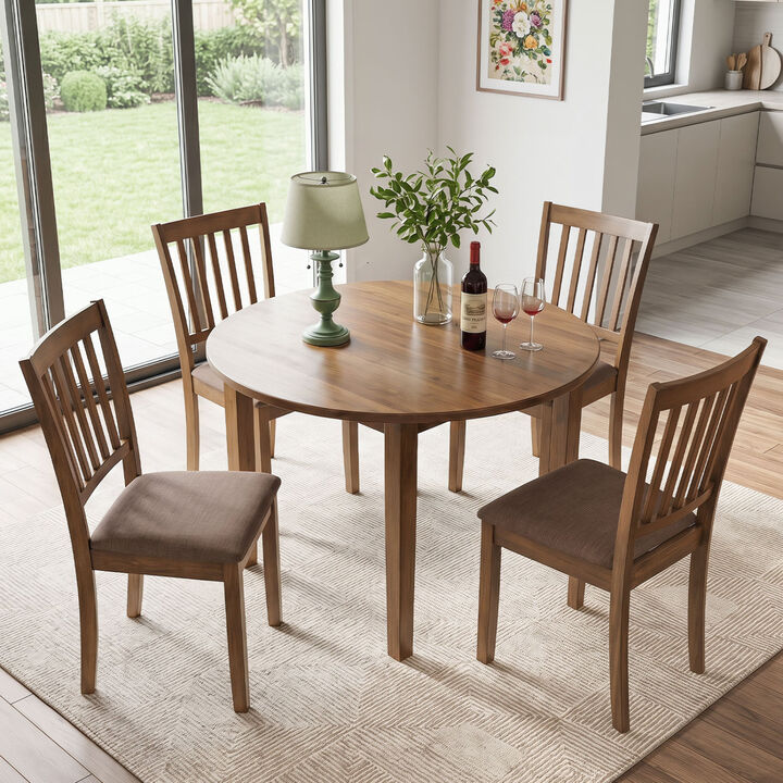 4 Pack Wooden Dining Chairs with Upholstered Seats for Kitchen and Dining Room