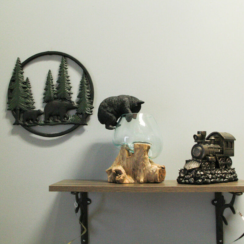 Black Bears in Forest Wall Hanging - 12" - Cabin Decor image number 7