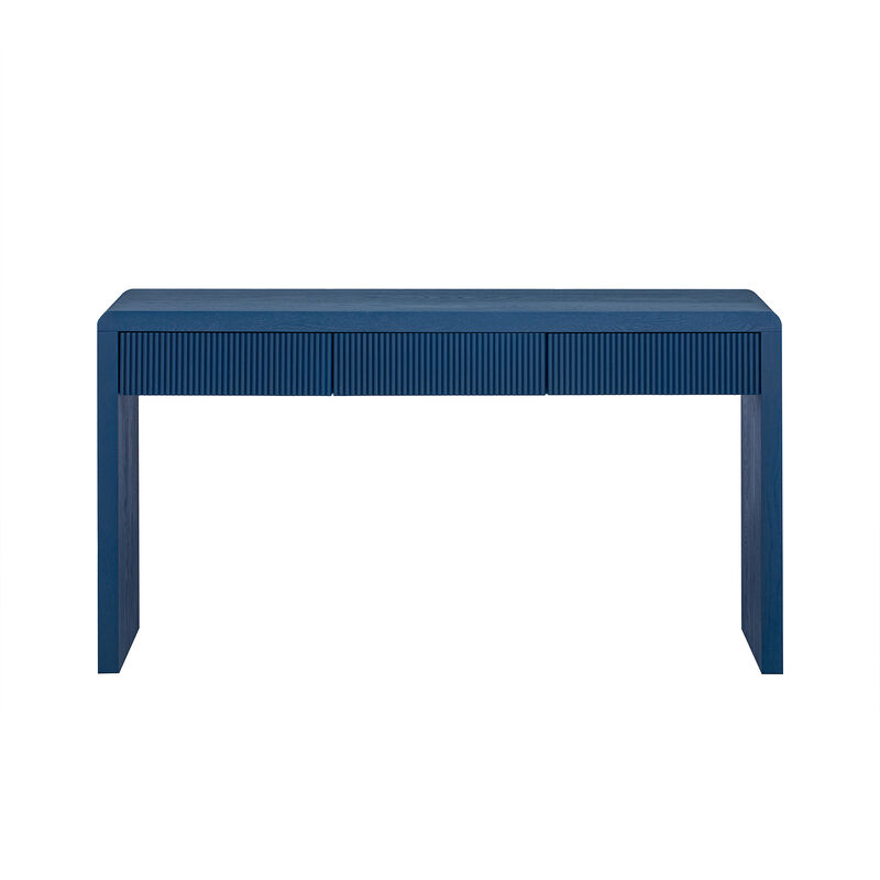 Merax Rustic Console Table with 3 Fluted Drawers