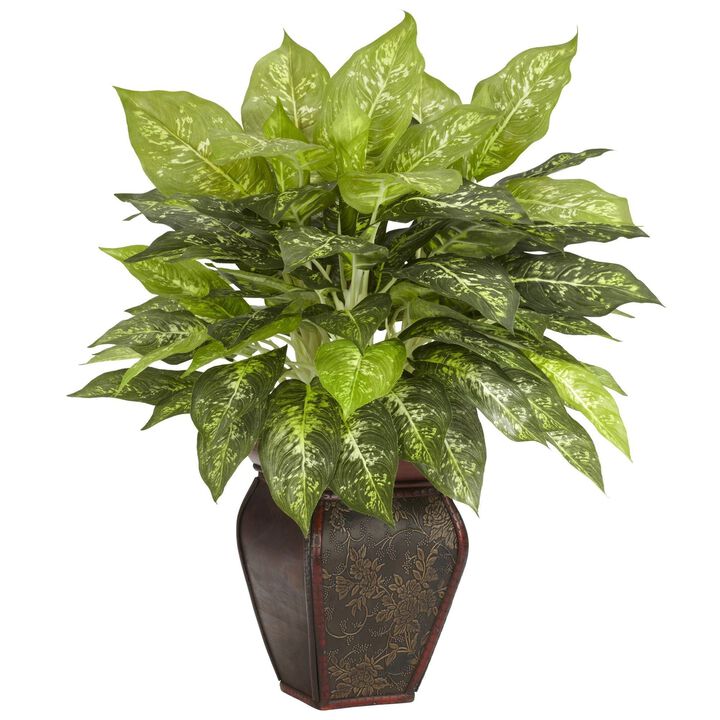 Nearly Natural Dieffenbachia w/Decorative Vase Silk Plant