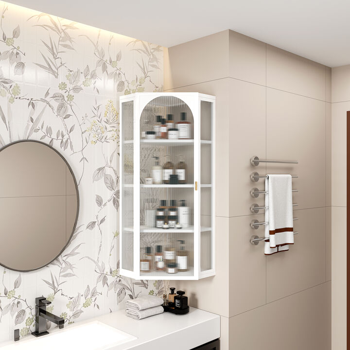 Zoxnos Wall Mounted Corner Cabinet