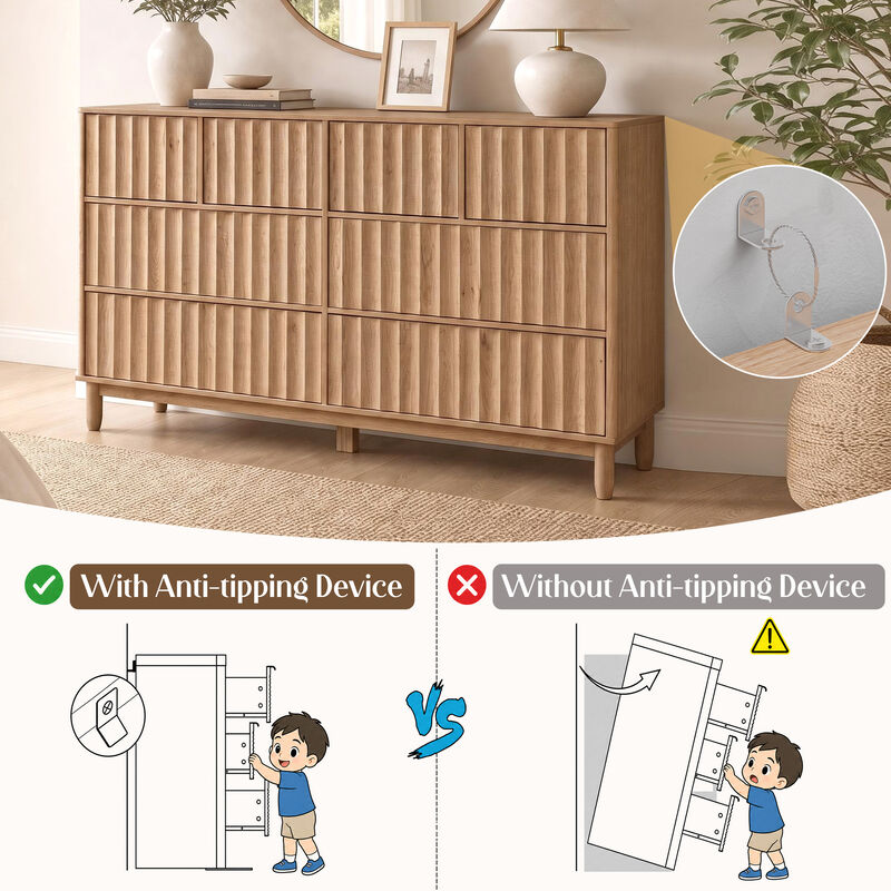 Fipet Mid Century Fluted Dresser image number 6