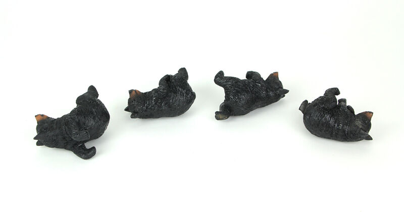 Set of 4 Black Bear Planter Pot Hanging Decorative Figurines Resin Plant Decor image number 0