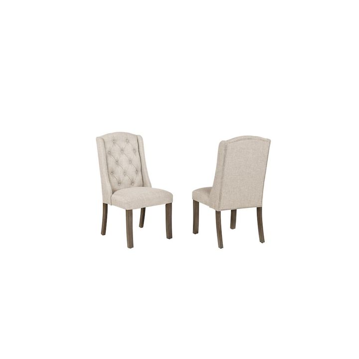 Beige Dining Chairs Wood Legs In Beige Color