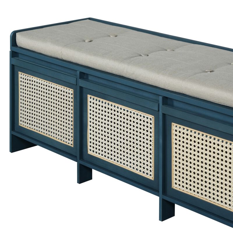 Seckbo Retro Button Tufted Upholstered Storage Bench image number 7
