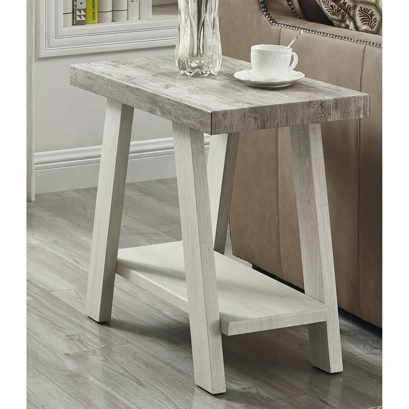 Streamdale Two-Tone Wood Shelf Side Table in Weathered Gray and Beige image number 2