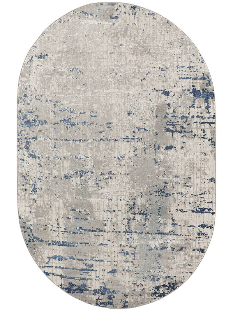 Quarry QUA01 Ivory/Gray/Blue 6' x 9' Rug
