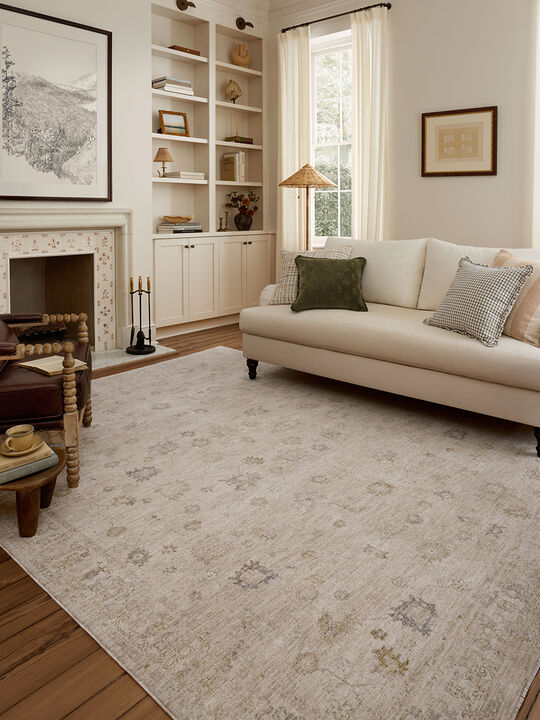Louisa Oatmeal/Stone 5'3"x5'3" Round Rug